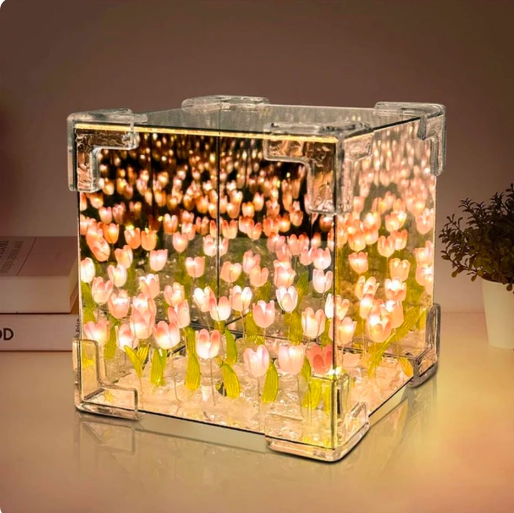 LAMPARA ESPEJO DE TULIPANES INFINITOS